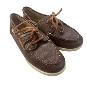 Mini Boden Leather Boat Shoes Boys Loafer Brown Size 2‎ (EU 33) Slip On Sperry’s